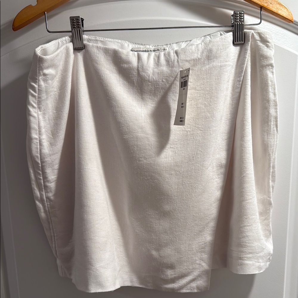 Abercrombie & Fitch White Linen Mini Skirt